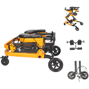 Déambulateur professionnel en acier au carbone, double ressort à gaz, pliable, charge de 150 kg, rééducation clinique à domicile - Product Image 1