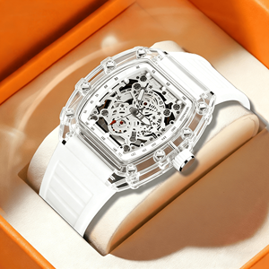 New DIJIE T524 Men's Women's Non-automatic Quartz Plastic Case <strong>Rectangular</strong> Silicone Band Trendy Luminous Exercise Student <strong>Watch</strong> - Product Image 2