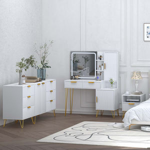 ชุดโต๊ะเครื่องแป้งสีขาวสำหรับเฟอร์นิเจอร์ห้องนอน4ชิ้นดีไซน์ใหม่ - Product Image 2