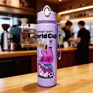 Cartoon 2026 <strong>Football</strong> 750ml Plastic <strong>Water</strong> <strong>Bottle</strong> with Strap Kids' Back to School <strong>Water</strong> Cup with Straw - Product Image 6