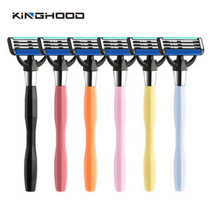 Privélabel dames scheermesje met siliconen handvat, mini, 3-blads, magnetisch, met verwisselbare mesjes - Product Image 3