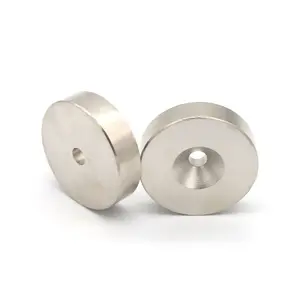 Round Magnet Neodymium Rare Earth Permanent Magnets With Countersunk In Magnetic Materials Custom N52 N48 N40 N35