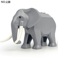 Ville Animal Zoo ferme MOC bloc de construction cochon poulet mouton Crocodiles Panda dauphin éléphant gorille fruits aigle briques jouets
