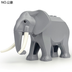 Ciudad Animal Zoo granja MOC bloque de construcción cerdo pollo oveja cocodrilos Panda delfín elefante gorila fruta águila ladrillos Juguetes - Product Image 6