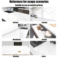 Nuevos Adhesivos de Pared de Mármol a Prueba de Aceite Autoadhesivos Resistentes a las Manchas y a Altas Temperaturas Papel Tapiz de Cocina Película Protectora Decorativa