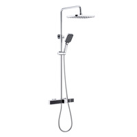 Ensemble de douche en or rose brossé, style européen, robinet de douche tout en cuivre, salle de bain à domicile, douche à effet pluie dorée de luxe