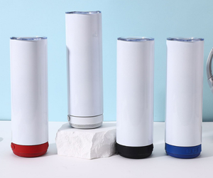 Vaso inteligente con altavoz Bluetooth, de acero inoxidable, con doble pared y aislamiento al vacío, para sublimación, taza de viaje para coche. - Product Image 2