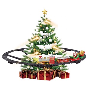 Nouveau produit transfrontalier: voie ferrée <span class=keywords><strong>électrique</strong></span> classique <span class=keywords><strong>de</strong></span> <span class=keywords><strong>Noël</strong></span> suspendue, tournant autour des arbres, voie d'assemblage polyvalente - Product Image 4