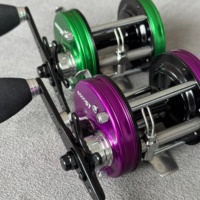 Seehoo Promotion Moulinet de pêche baitcasting 6500 entièrement métallique, pour droitier, rapport de transfert 5.3:1, manivelle simple, pour surf, lac, rivière