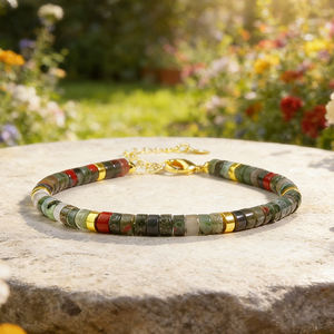 Women's Green <b>Jade</b> Crystal Gemstone Adjustable Beaded Bracelet-March Birthstone Trendy Birthday & Anniversary Gift - Product Image 4