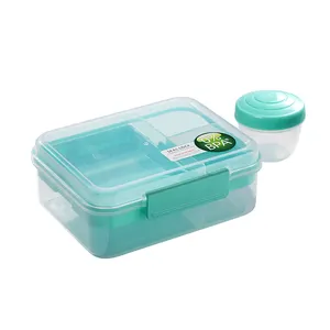 Hot Sale Plastic To Go Salad Container with Dressing Container Set Lunch Bento Box