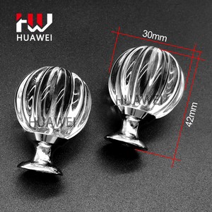 HUAWEI üreticileri toptan cam yuvarlak çekme kabak topu şekli tek delik kristal mobilya kolu - Product Image 2