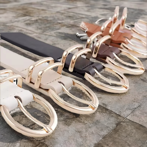Yonger Factory Venta al por mayor Diseñador Señoras Cinturón de cuero PU para mujer con hebilla de aleación de oro Estilo casual Vestidos para niñas Jeans Correa - Product Image 3