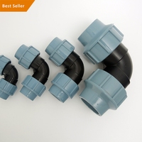 Fournisseur professionnel de raccords de tuyauterie en HDPE ISO4427 pour l'eau, raccords de plomberie en polyéthylène, connecteur à compression rapide en PP
