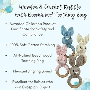 Giocattolo di coniglio fatto a mano all'uncinetto per bambini - Product Image 3