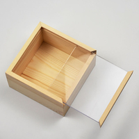 Boîte à couvercle coulissant en bois de pin faite à la main, moins chère, personnalisée avec logo, naturelle, non finie, petite boîte cadeau en bois