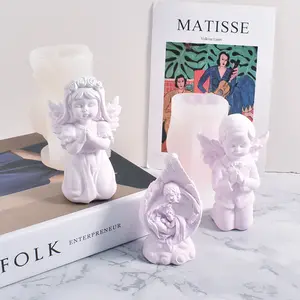 Moule à bougie en Silicone avec ailes d'ange Rose pour fille et garçon