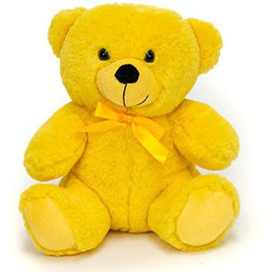 Orsacchiotti Natalizi Economici e Carini, Regalo per Bambine, Promozionali in Rosso, Bianco e Nero, Orsetti di Peluche Gialli con Fiocco in Nastro - Product Image 1