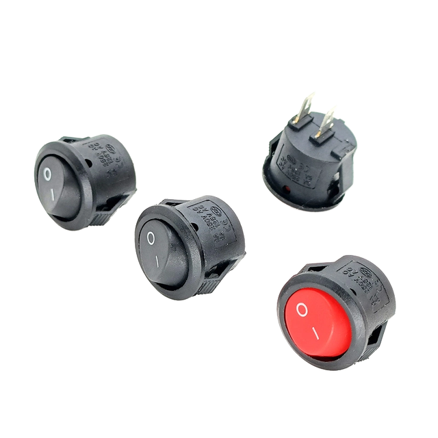 Small Round Plastic Boat-Shaped KCD11 2-Pin 2-Position 15MM Hole Switch for Home Appliance 1NO Rocker Power Switch