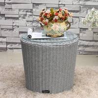 Ensemble de canapés de patio en plastique de style ferme avec table basse texturée diamant et chaise compacte pour balcon et cour