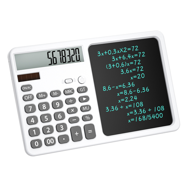 Electronic Desktop Calculator With Writing Tablet Dual Stylus Drawing Pad Educational Gift for Kids Adults Financial School Use
