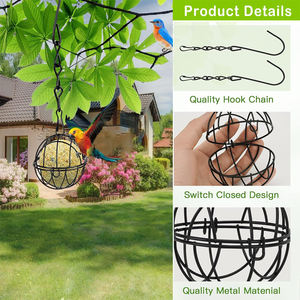S자형 고리가 있는 금속 새 모이통, 야생 조류 먹이통, 슈엣볼 - Product Image 2