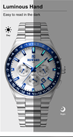 Nouvelle montre pour homme REWARD, chronographe de luxe, montre-bracelet pour homme, bracelet en acier inoxydable massif, montre de haute qualité pour homme