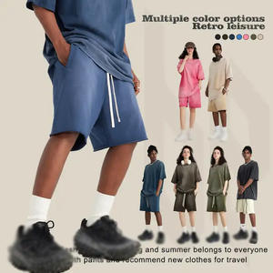 S3029 Men's Mid Waist <b>Gym</b> <b>Shorts</b> 100% Cotton Terry Custom Logo Acid Wash Vintage Raw Hem Anti-Wrinkle Hip Hop Style Board <b>Shorts</b> - Product Image 4