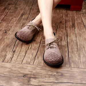 Chaussures tricotées rétro pour femmes, nouveau style 2026, semelle en cuir souple, chaussures simples, décontractées et confortables pour mères - Product Image 4