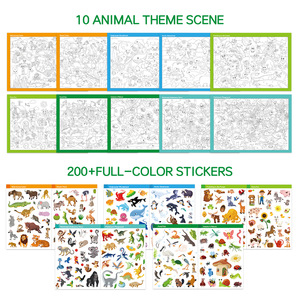 แผ่นสติกเกอร์ระบายสีธีมเกมค้นหาและหาของเล่นใหม่ 10 แบบ จับคู่สัตว์ ทะเล ไดโนเสาร์ วาดภาพด้วยดินสอ ของขวัญวันเกิดสำหรับงานปาร์ตี้ - Product Image 2