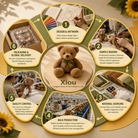 Jouets en peluche d'animaux personnalisés OEM, rembourrés de coton PP doux, poupées brodées à poils courts, adaptés comme cadeaux pour la Saint-Valentin.