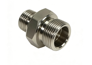 Konektor Terminal Lurus Halus Pengelasan Tekan Tinggi Baja Tahan Karat, Sambungan Pipa <span class=keywords><strong>Nipple</strong></span> Heksagonal Eksternal - Product Image 3