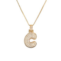 SSeeSY, joyería de moda a granel, cobre, nombre personalizado, cadena chapada en oro, colgante de letra de latón, collar inicial, proveedor de amuletos