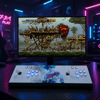Manette de combat arcade en métal, console de jeu vidéo rétro, pour un joueur, cabinet domestique, connexion moniteur, panneau anglais