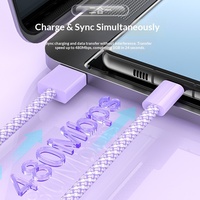 Câble de données tressé Type-C couleur macaron 2m pour iPhone/Android, charge rapide, vente en gros