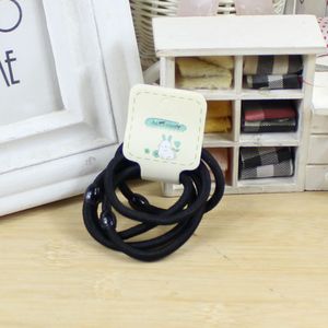 Coleteros coreanos de alta elasticidad con cuentas negras para mujer, uso diario, material de nailon, color sólido, proceso de tejido - Product Image 2