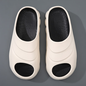 Pantoufles EVA pour hommes, semelle épaisse, sandales à une sangle, respirantes, antidérapantes, chaussures de plage et de camping, taille 40-45, blanc, beige, gris, bleu - Product Image 4