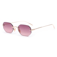 Lunettes de soleil unisexes de luxe personnalisées, sans monture, en métal noir, avec logo personnalisé, vente en gros, lunettes de soleil élégantes et classiques