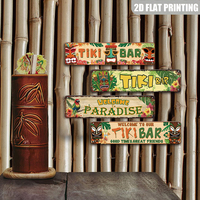 Letrero Metálico de Tiki Bar, Bienvenido al Paraíso, Decoración Rústica de Pared para Patio Trasero, Bar Tiki, Piscina, Regalo