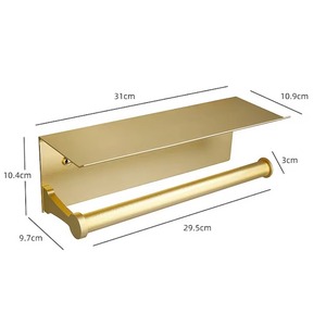 Organisateur de rangement multifonctionnel pour salle de bain, porte-rouleau de papier toilette en aluminium étanche pour hôtel, grand porte-mouchoirs - Product Image 3