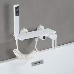 Robinet de douche à main de pluie chromé moderne mitigeur mural pour baignoire robinet de sterne sanitaire en laiton salle de bain d'hôtel - Product Image 2