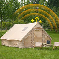 Tienda de Campaña Inflable de Lujo para Exteriores de 12 Personas, de Tela Oxford Impermeable, Tipo Cabaña con Tragaluz y Puerto para Estufa para Fiestas y Eventos