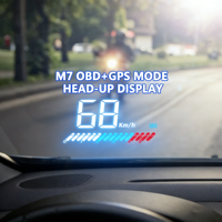 HUD Mobil dengan OBD2 dan GPS Dual Mode - M7 Digital Head-Up Display untuk Speedometer & Diagnostik