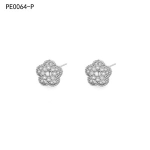 Pendientes Amy Amy con forma de flor y circonita para mujer, joyería clásica de uso diario PE0064 - Product Image 2
