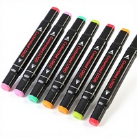 Lot de marqueurs d'art effaçables à double pointe Qibei en plastique avec pointe biseautée et pinceau, stylos à alcool pour croquis et dessin, 24 couleurs