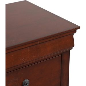 Transitional Style Nightstand Dark Cherry Finish 2 <b>Drawer</b> With Hanging Handles Bracket Feet <b>Storage</b> <b>Drawers</b> - Product Image 3