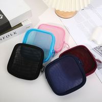 Grande trousse de toilette transparente portable, ensemble de sacs de toilette, pochette en filet, sac de voyage, organiseur de maquillage, sac de lavage en filet pas cher