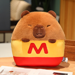 Sushi capybara sang trọng Đồ chơi sáng tạo chip capybara mềm gối sẵn sàng để tàu Kawaii Fluffy Hamburger capybara Thú nhồi bông búp bê - Product Image 5