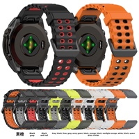 Bracelet de montre en silicone respirant bicolore Ocean Loop pour Garmin Fenix 8X 7X 6, bracelet de montre à fixation rapide pour Forerunner 965 955