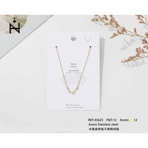 Collar de Cristal Acuario, Juego de Joyería del Zodiaco de Acero Inoxidable de 12 Piezas - Product Image 3